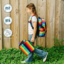 Wildkin ECO rPET 17-inch Large Backpack – Sustainable, Padded, Adjustable – Rainbow Stripe by TinyTreasures Baby Boutique