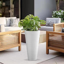 Kante Tall Round Planter Set of 2, 23 Inch Tall Decorative Planter Pots for Outdoor Indoor Garden Patio Front Porch (White) by GreenHaven Gardens
