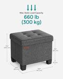 SONGMICS Storage Ottoman, Small Ottoman Foot Rest with Legs, 12.6 x 15.8 x 13.2 Inches Foot Stool, Load up to 660 lb, for Living Room, Bedroom, Dorm, Slate Gray ULSF012G01 by CozyNest Decor