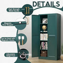71" Storage Cabinet, Metal Pantry Cabinet, Kitchen Pantry Storage Cabinets with Doors and 4 Shelves, Cabinets for Laundry Room, Living Room, Dinning Room, Assembly Required, Green by CozyNest Decor