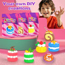 ifergoo Air Dry Clay Kit for Kids - Cakes Modeling Clay, Includes 6 Dessert Designs and Display Stand, DIY Art & Crafts School Projects, Home Party Kids Toys, Holidays Gifts for Age 3-12 Girls & Boys by TinyTreasures Baby Boutique