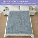 Bigacogo Chunky Knit Throw Blanket for Couch, 51x63 inches, 100% Hand Knitted with Thick Jumbo Chenille Yarn, Cozy Soft Large Rope Knot Cable Crochet Blankets for Sofa Bed Living Room, Dusty Blue by CozyNest Decor