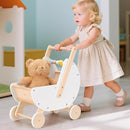 Wooden Baby Walker & Doll Stroller – Adjustable Handle Push Cart, Anti‑Tip, Quiet Wheels, Pretend Shopping Cart – Montessori Wooden Walker for Babies , Doll Stroller for Toddlers 12m+ by TinyTreasures Baby Boutique