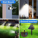 Solar Spot Lights Outdoor Waterproof IP67, 6 Pack - 50 LED Adjustable Solar Powered Landscape Spotlight with 3 Lighting Modes, Stake Light for Outside Yard Lawn Pathway Tree (Cool White) by GreenHaven Gardens