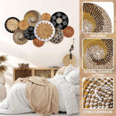 Xuhal 11 Pcs Boho Hanging Wall Basket Decor Handmade Woven Basket Wall Decorative Boho Wicker Baskets Placemats Round Farmhouse Bulrush Art for Rustic Home Decorations Christmas Gift(Stylish) by GreenHaven Gardens