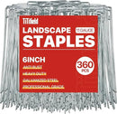 360 Pack 6 Inch Landscape Staples Galvanized Garden Stakes, 11 Gauge Gargen Staples Heavy-Duty Sod Metal Yard Pins Lawn Fence Stakes for Ground Cover Landscaping Fabric by GreenHaven Gardens