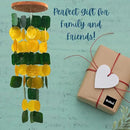 Bellaa 24896 Wind Chimes Outdoor, Garden Decorations, Musical, Indoor/Outside Windchimes, Beach, Ocean Breeze, Gifts for Mom, Gift for All Occasions, Capiz Sea Glass Shells Wood Yellow Green by CozyNest Decor