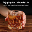 Gold Rim Whiskey Glasses Set of 2,Crystal Old Fashioned Glasses-Luxury Gold Collection,Perfect for Scotch Bourbon Rocks Cognac Vodka Gin Tequila Rum Liquor,Whiskey Gifts for Men by CozyNest Decor