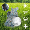 WONDER GARDEN Dragon Statue - Sleeping Dragon Figurines Solar Light Resin Garden Statues with Crackled Glass Globe Outdoor Waterproof Lawn Ornament Decor by GreenHaven Gardens
