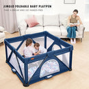Baby Playpen Foldable, Playard for Babies and Toddlers, Portable Playpen Activity Center with 50 Balls+2 Handles for Travel, Indoor & Outdoor Play Pen with Mesh 50''x50'' by TinyTreasures Baby Boutique