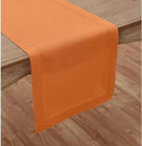 Solino Home Linen Hemstitch Table Runner 108 Inches Long - 100% Pure Linen Pumpkin Table Runner 14 x 108 Inch for Fall, Autumn, Halloween, Thanksgiving - Classic Hemstitch by CozyNest Decor