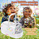 Bubble Machine, Automatic Bubble Blower for Kids, 18000+ Bubbles Per Minute with 2 Speed Settings, Battery/USB Powered Bubble Maker for Toddlers, Outdoor Birthday Parties, Weddings (White) by TinyTreasures Baby Boutique