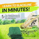 85ft Slackline Kit for Kids and Adults | Beginner Friendly Slackline | Slack Line Set with Tree Protectors, Cotton Carry Bag & Steel Ratchet | Outdoor Gym for Kids by TinyTreasures Baby Boutique