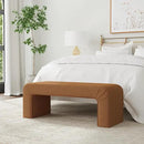 Modern Arch Channel Bedroom Bench Ottoman, 48" Entryway Bench and Shoe Rack, Soft Cushion Bench for Bedroom End of Bed, Ottoman Bench for Living Room, Bedroom, Entryway (Beach Rust Velvet) by CozyNest Decor