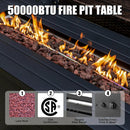 45 inch Propane Fire Pit Table,50000 BTU Gas Fire Pits Table with Lid & Lava Rock & Waterproof Cover, Outdoor Propane Firepit for Dining or Party, Outside, Patio, Garden, Yard by GreenHaven Gardens