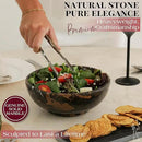 Gusto Nostro 8" Luxury Black Marble Decorative Bowl for Coffee Table - Elegant Decorative Fruit Bowl for Kitchen Counter - Heavy Stone Entryway Catch All for Keys, Potpourri Holder Centerpiece, Medium by CozyNest Decor