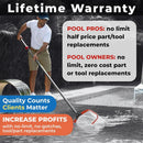 ProTuff 13" Silt Net Pool Skimmers for PROS – 6 Pack – “490 Promise” Unlimited, Unconditional Replacement – Ultra-Durable Ultra-Fine Net for Silt – Heavy-Duty Aluminum Frame & EZ-Clip Pole Attachment by GreenHaven Gardens