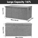 Extra Large Toy Box 167L, Sturdy Toy Storage Chest Organizer Bin Baskets with 2 Removable Divider for Boys, Girls, Kids, Nursery, Bedroom, Playroom, 35.5"x17" x17"(Linen Gray) by TinyTreasures Baby Boutique