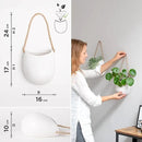 Wall Planters -Ellie- | Hanging Ceramic Plant Pots 2 Pieces | Wall Decoration for Indoors, Balcony and Garden | White (Matte) by GreenHaven Gardens