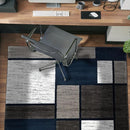 Rugshop Contemporary Modern Boxes Area Rug 3'3" x 5'3" Navy by TinyTreasures Baby Boutique