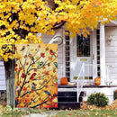 Louise Maelys Welcome Fall Garden Flag 12x18 Double Sided, Small Burlap Autumn Maple Tree Birds Thanksgiving Outside Outdoor House Yard Decor by GreenHaven Gardens