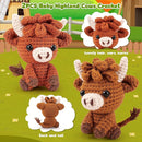 Highland Cow Crochet Kit for Beginners - 2PCS Animals Crochet Kit with Step-by-Step Video Tutorials, Highland Cows Crocheting Kit, Crochet Starter Kit for Kids and Adults, Stuffed Animal Knitting Kit by TinyTreasures Baby Boutique