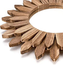 Honiway Wall Mirror Decorative 12 inch Rustic Wood Mirror Sunburst Boho Mirror for Entryway Bedroom Living Room Bathroom House Warming Gifts New Home Essential Carbonized Black by CozyNest Decor