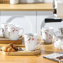 VEWEET Coffee Mugs Set of 6, 11 OZ Coffee Cups Set with Handle, Floral Mug Sets Ceramic Cup Set for Kitchen, Microwave & Dishwasher Safe, Series ANNIE by CozyNest Decor