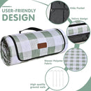 HX&OD Outdoor Picnic Blanket, Extra Large, 80''x80'' Waterproof Foldable Blankets Gingham Picnic Mat for Beach, Camping Grass Lawn Park Accessories Cute Couple Ideas Wedding (Green, 80”x80”) by TinyTreasures Baby Boutique