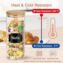 16 oz 20 pcs Glass Jars with Bamboo Lids, Stackable Clear Food Storage Jars, Airtight Kichen Glass Pantry Storage Containers with Lids for Rice, Candy, Sugar, Flour, Nuts, Cookie, Spice by CozyNest Decor