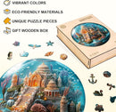 Jigfoxy Wooden Puzzles for Adults, Indian Temple Sanctua Wood Puzzles Adult, Unique Animal Shape Wooden Jigsaw Puzzles for Adults, Birthday Gifts for Puzzle Lovers, Family, Friend (S-8.5*8.5in-100pcs) by TinyTreasures Baby Boutique