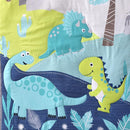 Wowelife Dinosaur Crib Bedding Set for Boys Blue, Premium 3-Piece Baby Bedding Set, Nursery Crib Set, Newborn, Infant & Toddler Nursery Bed Set, Blue Dinosaur by TinyTreasures Baby Boutique