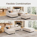 Nolany Corduroy Sectional Couch with Storage Ottoman, Sleeper Sectional Sofa with Chaise, Modular Sectional Couches for Living Room, Beige by CozyNest Decor