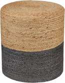 REDEARTH · Cylindrical Pouf Foot Stool Ottoman - Jute Braided Pouffe Poof Accent Sitting Footrest for Living Room, Bedroom, Nursery, Patio, Lounge - Set of 2 (14.5”x14.5”x16”; Natural Gray) by CozyNest Decor