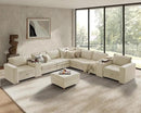 HULALA HOME Modular Sectional Sofa with USB Port and Console, 8 Seater Sofa with Storage Ottoman, Oversized L Shaped Couches for Living Room, FSC Certified, Beige by CozyNest Decor