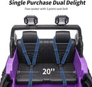 2 Seater Ride on Car Truck, 12V Kids Electric Ride on Toy for Big Kids Age 3-8 w/Remote Control- Purple by TinyTreasures Baby Boutique