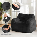 Hobestluk Bean Bag Chair for Adult Small Bean Bag Chairs with Arms Furry Beanbag Chair with Foam Filler Stuffed Bean Bag Sofa for Reading in Bedroom Living Room and Dorms (Black) by CozyNest Decor