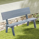AVAWING Outdoor Convertible Wood Bench with Backrest, Patio Wood Convert a Bench, Space-Saving 2-in-1 Picnic Table Chairs Set for Backyard, Porch, Patio, Garden, Grey by CozyNest Decor