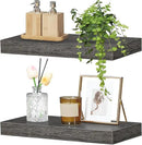 HOOBRO Floating Shelves for Wall, Wall Mounted Shelf Set of 2, 15.7" Hanging Shelf with Invisible Brackets, for Wall in Bathroom, Bedroom, Toilet, Kitchen, Living Room, Office, Charcoal Gray BC40BJ01 by CozyNest Decor