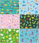 Unicorn Mermaid Kids Placemats Set of 6 Transport Dinosaur Plastic Table Mats Toddler Children Farm Ocean Animal Place Mats Washable Table Decoration for Indoor Outdoor Party Kitchen Dining by CozyNest Decor