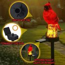 2 Pack Cardinal Solar Lights Cardinal Outdoor Decor Red Bird Solar Light Bird Figurine Garden Stake for Pathway Garden Lawn Yard Cemetery Decoration by GreenHaven Gardens