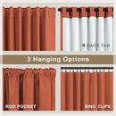 Patio Sliding Glass Doors Curtains 108 Inches Long 2 Panel Blackout Linen Textured Bohemian Autumn Fall Decorations Hippie Decorative Thermal Drapes for Summer Heat Light Blocking Black Out Terracotta by CozyNest Decor