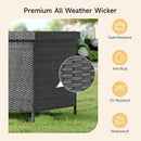 158 Gallon XL Deck Box with Lid, All Weather Wicker Outdoor Storage Box Waterproof, Large Outdoor Patio Storage Bin for Cushions, Garden Tools, Gears, Pool Accessories, Black by CozyNest Decor