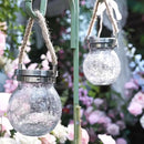 Cooo 6 Pack Heavy Crackle Glass Solar Lantern with 30 LED Firefly Lights– Waterproof Outdoor Hanging Lamp 215% Larger Solar Panel, Stainless Steel Lid Decorative Lighting for Garden Patio Table by CozyNest Decor