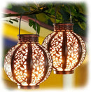 MAGGIFT 2 Pack Hanging Solar Lights,Outdoor Ramadan Solar Lanterns Decorations,Waterproof Hanging Solar Light 6 Lumens,Brown by GreenHaven Gardens