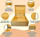 Blake & Lake Wooden Eco Box with Hinged Lid - Solid Oak Wood Storage Box with Lid - Wooden Keepsake Box - Decorative wooden boxes with lids for Keepsakes (Oak) by CozyNest Decor