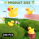 200PCS Mini Resin Animals Cute Yellow Tiny Ducks,Miniature Duck Figures to Hide,Little Animal Toys Small Figurines Bulk for Topper Desk Garden Dollhouse Landscape Aquarium Ornaments DIY Crafts & Decor by GreenHaven Gardens