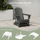 WestinTrends Outdoor Ottoman, Patio Adirondack Ottoman Foot Rest, All Weather Poly Lumber Folding Foot Stool for Adirondack Chair, Widely Used for Outside Porch Pool Lawn Backyard, Gray by CozyNest Decor