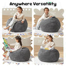 Hobestluk 2.5FT Bean Bag Chair Beanbags Small Bean Bag Chair with Filler Included Teardrop Bean Bag with Removable Cover for Bedroom Living Room (Small, Grey) by CozyNest Decor