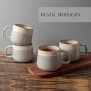 Ceramic Coffee Mugs Set of 4, 12 oz Stoneware Coffee Cups with Comfortable Handle for Latte, Tea, Cappuccino, Cocoa -Microwave and Dishwasher Safe - Modern Unique Aesthetic - Reactive Glaze by CozyNest Decor